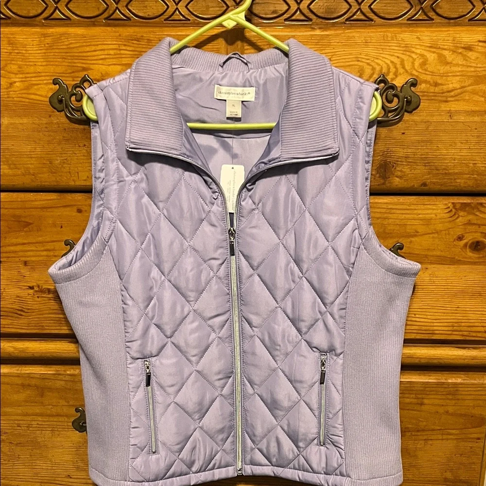 Christopher & Banks Lavender Quilted Vest - Picture 1 of 3